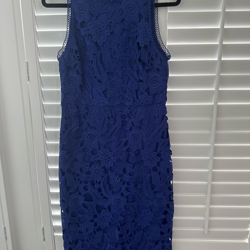 Sam Edelman Blue Halter Sheath Midi Dress